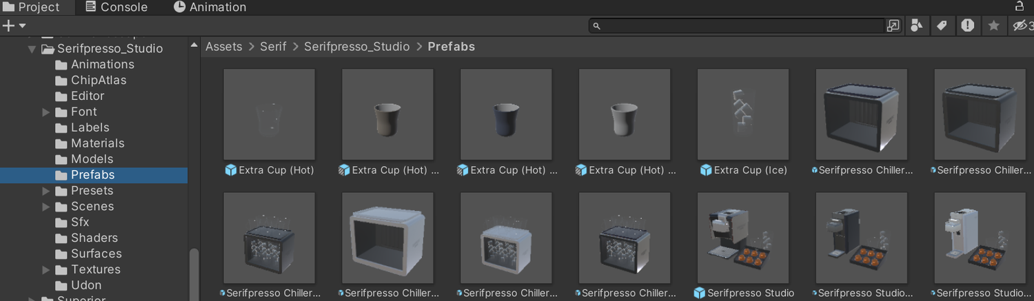 Prefabs フォルダ