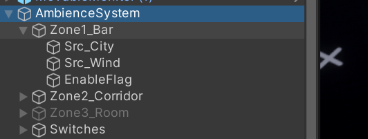 AmbienceSystem のHierarchy構成